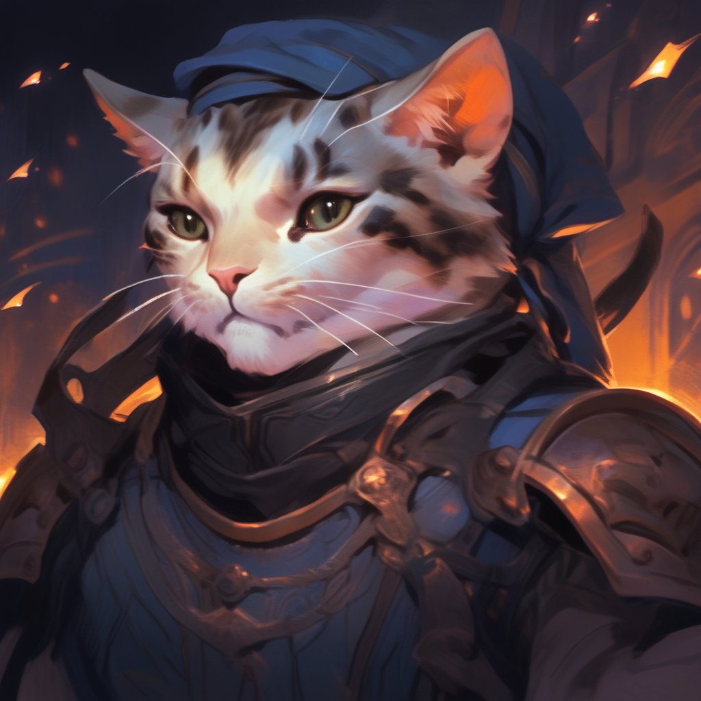 portrait art style, sketch, fantasy, magic fight,cute cat , (masterpiece,best quality)