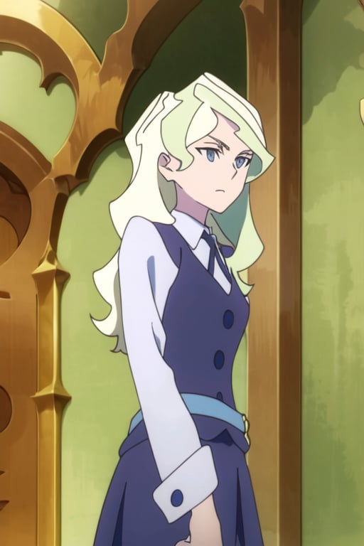  diana cavendish, luna nova uniform, (masterpiece, best quality), school uniform,