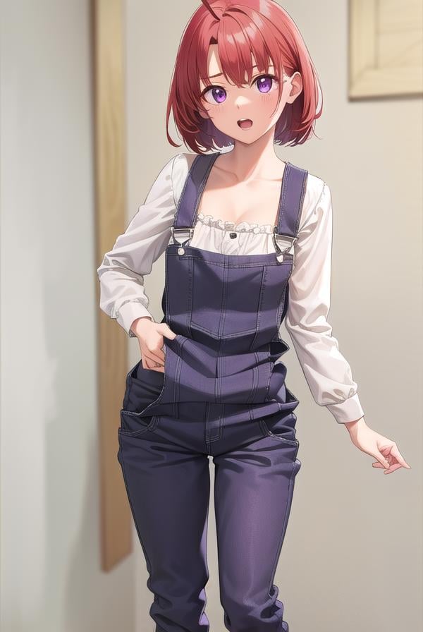 cowgirl, <lora:cowgirl-lora-nochekaiser:1>, cow girl, ahoge, red hair, (purple eyes:1.1), short hair, <lora:talkmouth_E_v100:1>, open mouth,BREAK cleavage, collarbone, frills, long sleeves, overalls, suspenders,,BREAK looking at viewer, (full body:1.5), (upper body:1.5), cowboy shot,BREAK outdoors, farm,BREAK <lyco:GoodHands-beta2:1>, (masterpiece:1.2), best quality, high resolution, unity 8k wallpaper, (illustration:0.8), (beautiful detailed eyes:1.6), extremely detailed face, perfect lighting, extremely detailed CG, (perfect hands, perfect anatomy),