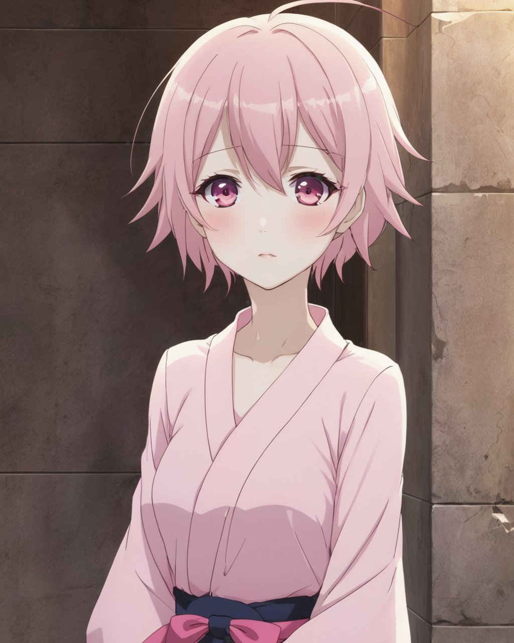 <lora:uwudemon5:1.0> uWudemon, ,anime,pretty anime girl anime pink short hair anime sad