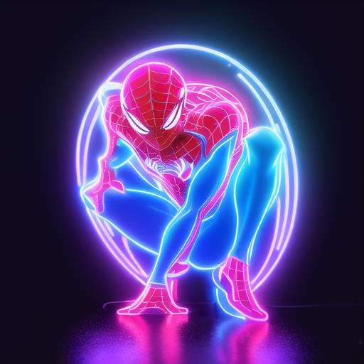 Spider Man,neon light,neon sign,neon,LED masterpiece, high resolution, octance 4k, high detail  <lora:nihongdeng (1):1>, masterpiece,best,quality