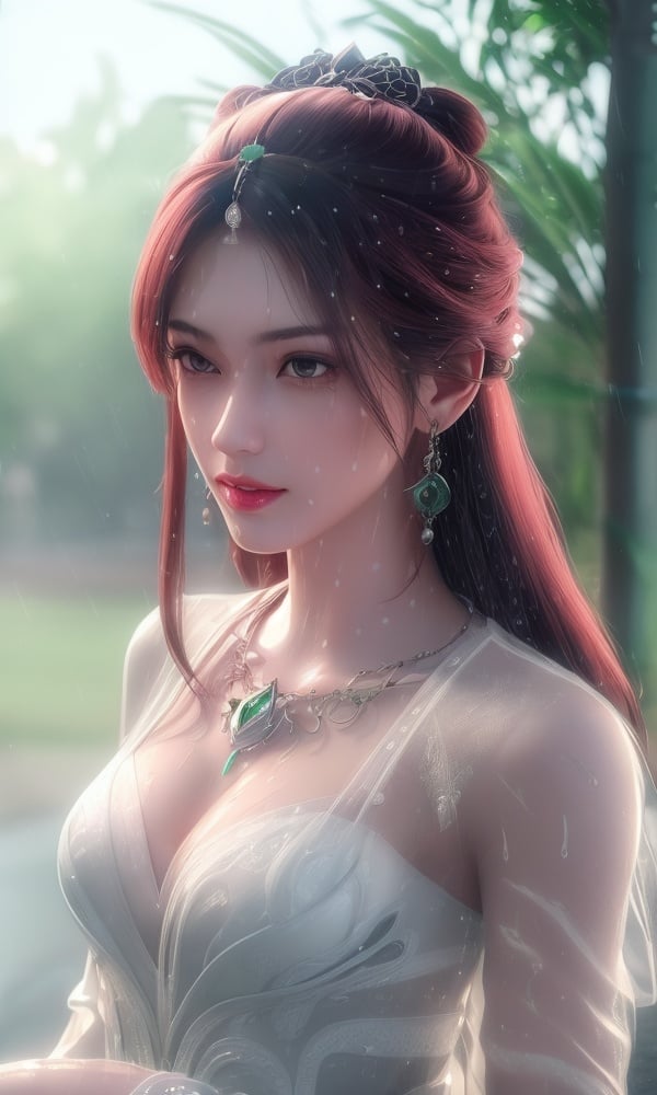 (,1girl, ,best quality, )<lora:DA_叶倾仙-完美世界:0.8>,, ,ultra realistic 8k cg, flawless,  tamari \(flawless\), professional artwork, famous artwork, cinematic lighting, cinematic bloom, perfect face, beautiful face, fantasy, dreamlike, unreal, science fiction,  luxury, jewelry, diamond, pearl, gem, sapphire, ruby, emerald, intricate detail, delicate pattern, charming, alluring, seductive, erotic, enchanting, hair ornament, necklace, earrings, bracelet, armlet,halo,masterpiece, fantasy, realistic,science fiction,mole, ultra realistic 8k cg, ,tamari \(flawless\),  medium breasts,cherry blossoms,wet clothes,lace, lace trim,   lace-trimmed legwear,(((Best quality, masterpiece, ultra high res, (photorealistic:1.4), raw photo, 1girl, wet clothes, rain, sweat, ,wet, )))   (()), (),