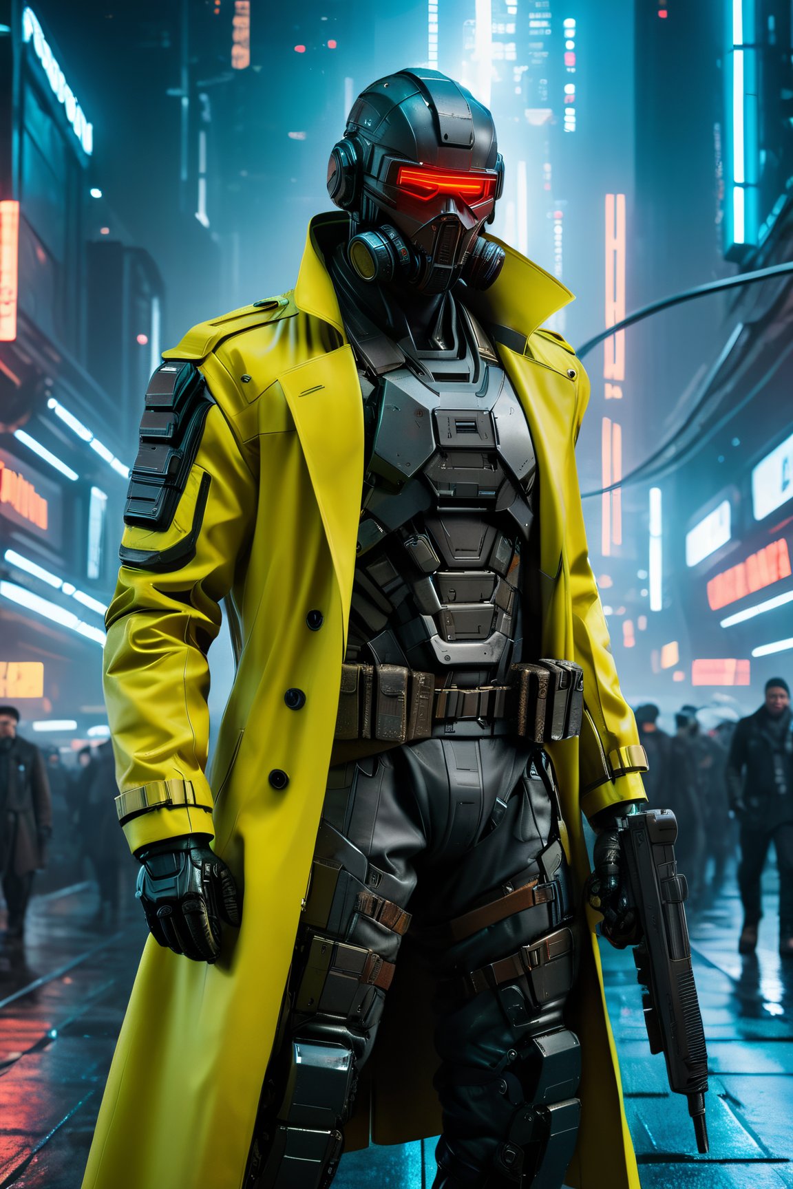 Visualize a cyber warrior in a futuristic world, dressed in a sleek random neon colored clothes, trench coat and armed with an advanced, high-tech guns. The world around them is a cybernetic landscape, reminiscent of the old Blade Runner comics—a fusion of technology and urban decay. The warrior's attire exudes an air of enigmatic sophistication, while their posture and surroundings reveal the tension and conflict of a dystopian future. Capture the essence of this high-tech battleground, where the clash of cyber warfare meets the grit of a futuristic metropolis, drawing inspiration from the evocative visuals of the Blade Runner comics, all through the eyes of this formidable, trench-coated warrior

((Picture prefect, Nikon D850 Nikon AF-S NIKKOR 24-70mm f/2.8E ED VR, perfect Roman architecture)), (Cutting-Edge 8K Octane Realism, Precision and Realism Unleashed, Meticulous Realism in Every Detail, Hyperrealism Taken to the Next Level, The Pinnacle of Realistic Fine Points, Unmatched 8K Realistic Clarity, Crafted with Realism in Cinema 4D, Exemplary Realism on Behance HD, Realism Brought to Life with Unreal Engine 5, Realism Rendered in Blender's Mastery, A Portal to Realistic Sci-Fi, Future Realism at Its Best, Realism That's Turning Heads on Artstation, An Epic Realism Depiction, Immersive Realistic Cinematic Backdrop, Captivating Realistic Drama, An Atmosphere of Scientific Realism, A Realism Masterpiece Beyond Compare, Uncompromising Excellence in Realism,Movie Still