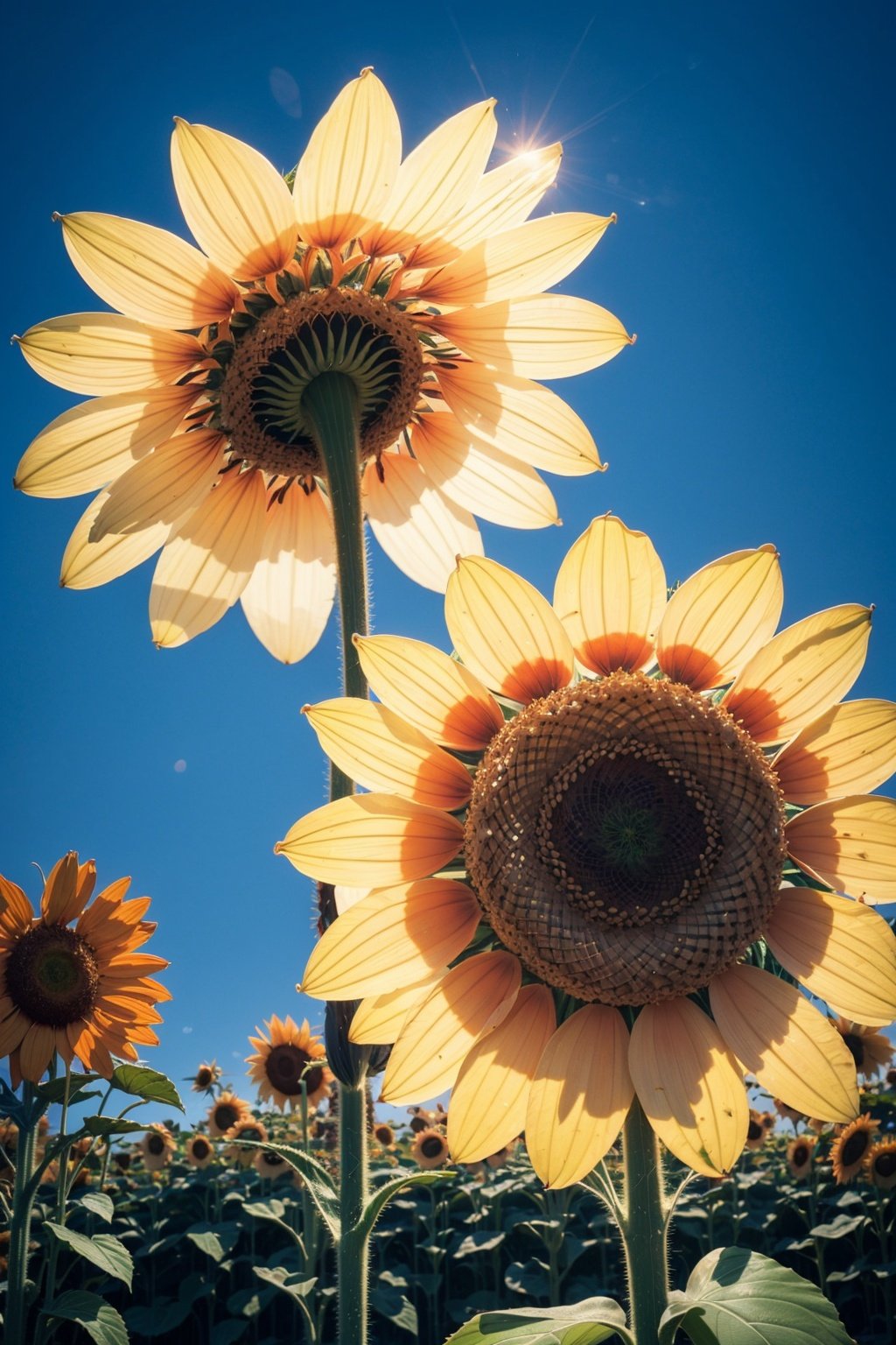 A giant sunflower, Luminescence, Huge, Sunflower, Sunflower