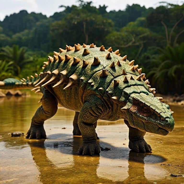 masterpiece, best quality,  <lora:Ankylosaurus_Dinosaur:1>, Ankylosaurus_Dinosaur,  Jurassic jungle,  