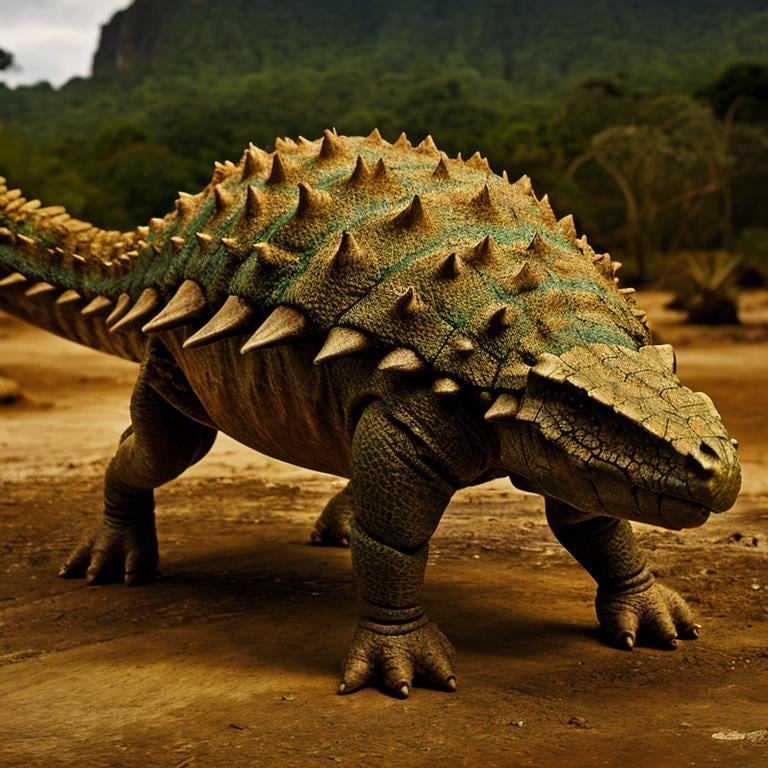 masterpiece, best quality,  <lora:Ankylosaurus_Dinosaur:1>, Ankylosaurus_Dinosaur,  Jurassic jungle,  