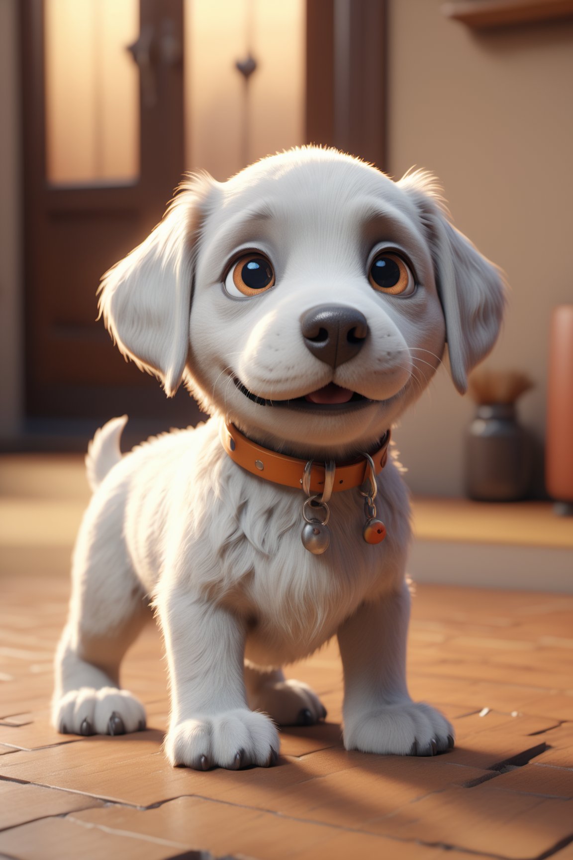 (best quality,4k,8k,highres,masterpiece:1.2),ultra-detailed, (realistic,photorealistic,photo-realistic:1.37), cute cartoon, dog, 3D, dynamic lighting, vivid colors, hdr