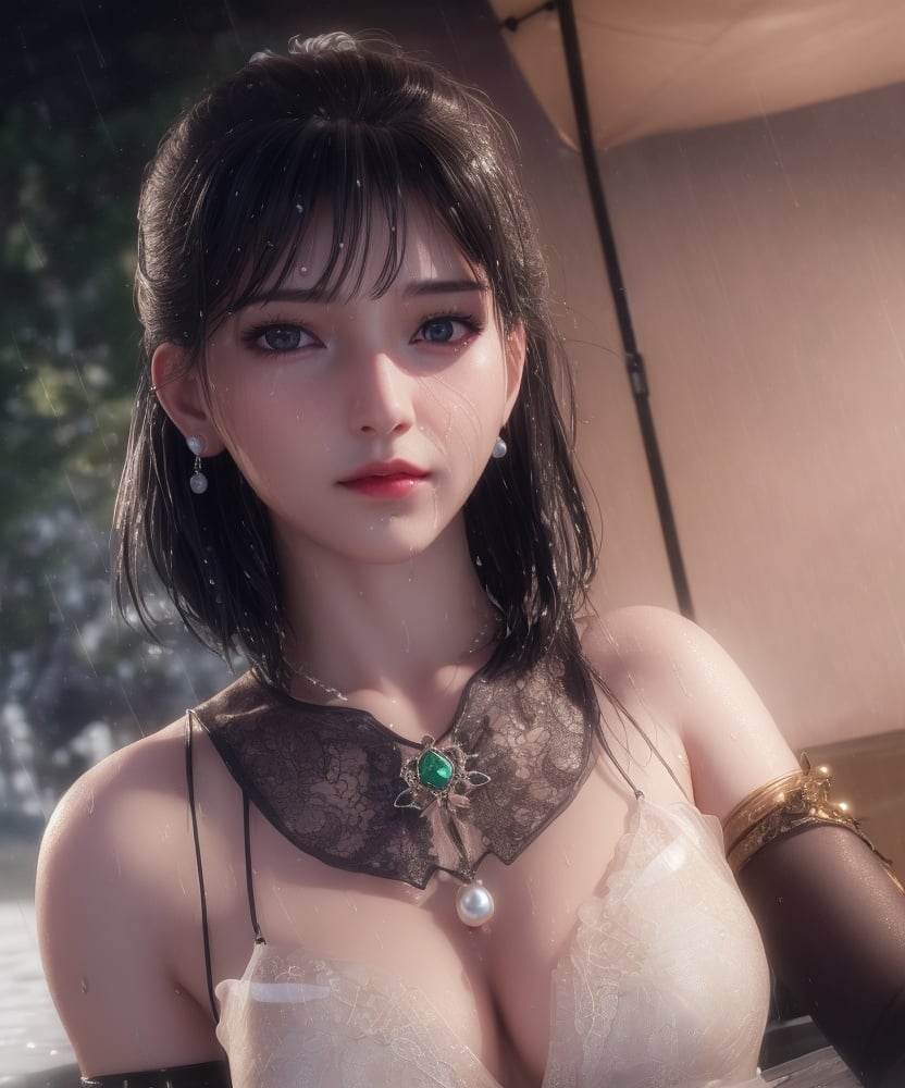 (,1girl, ,best quality, )<lora:DA_洛柔-冰火魔厨:0.8>,, ,ultra realistic 8k cg, flawless,  tamari \(flawless\), professional artwork, famous artwork, cinematic lighting, cinematic bloom, perfect face, beautiful face, fantasy, dreamlike, unreal, science fiction,  luxury, jewelry, diamond, pearl, gem, sapphire, ruby, emerald, intricate detail, delicate pattern, charming, alluring, seductive, erotic, enchanting, hair ornament, necklace, earrings, bracelet, armlet,halo,masterpiece, fantasy, realistic,science fiction,mole, ultra realistic 8k cg, ,tamari \(flawless\),  medium breasts,cherry blossoms,wet clothes,lace, lace trim,   lace-trimmed legwear,(((Best quality, masterpiece, ultra high res, (photorealistic:1.4), raw photo, 1girl, wet clothes, rain, sweat, ,wet, )))   (()), (),