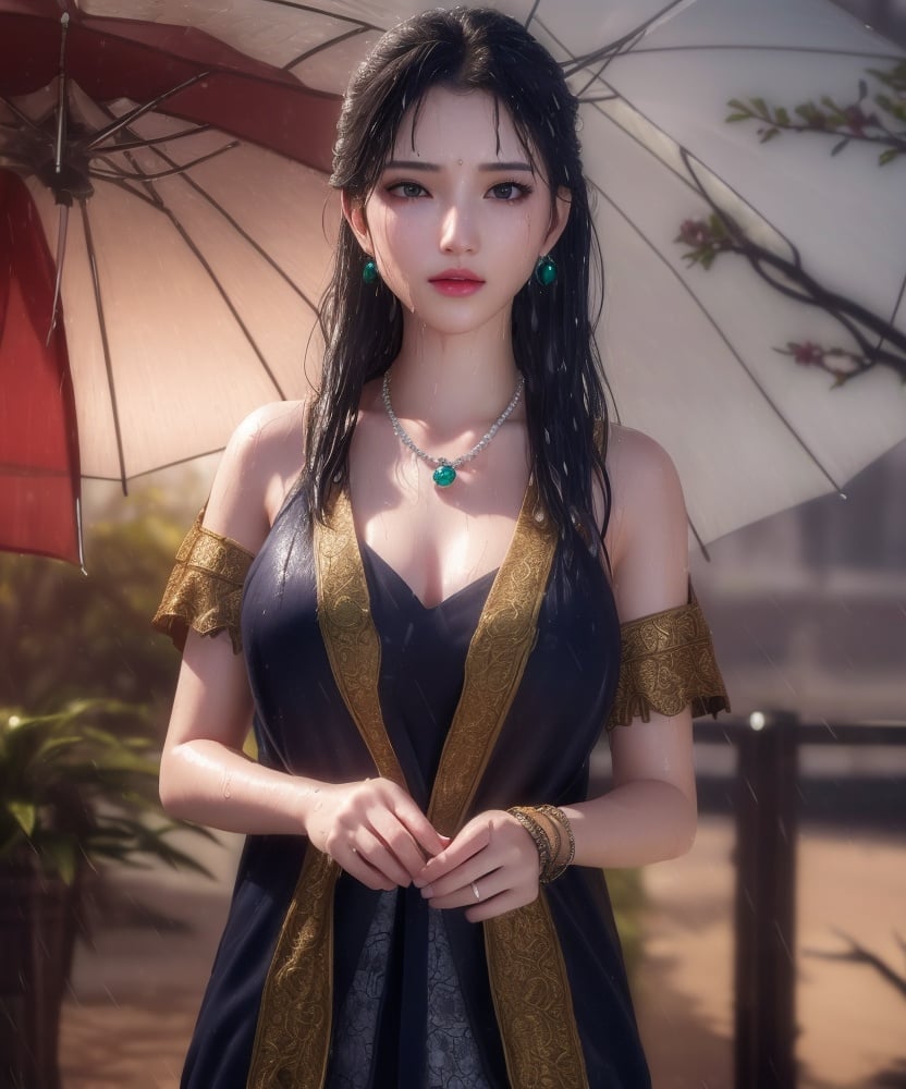 (,1girl, ,best quality, )<lora:DA_洛柔-冰火魔厨:0.8>,, ,ultra realistic 8k cg, flawless,  tamari \(flawless\), professional artwork, famous artwork, cinematic lighting, cinematic bloom, perfect face, beautiful face, fantasy, dreamlike, unreal, science fiction,  luxury, jewelry, diamond, pearl, gem, sapphire, ruby, emerald, intricate detail, delicate pattern, charming, alluring, seductive, erotic, enchanting, hair ornament, necklace, earrings, bracelet, armlet,halo,masterpiece, fantasy, realistic,science fiction,mole, ultra realistic 8k cg, ,tamari \(flawless\),  medium breasts,cherry blossoms,wet clothes,lace, lace trim,   lace-trimmed legwear,(((Best quality, masterpiece, ultra high res, (photorealistic:1.4), raw photo, 1girl, wet clothes, rain, sweat, ,wet, )))   (()), (),