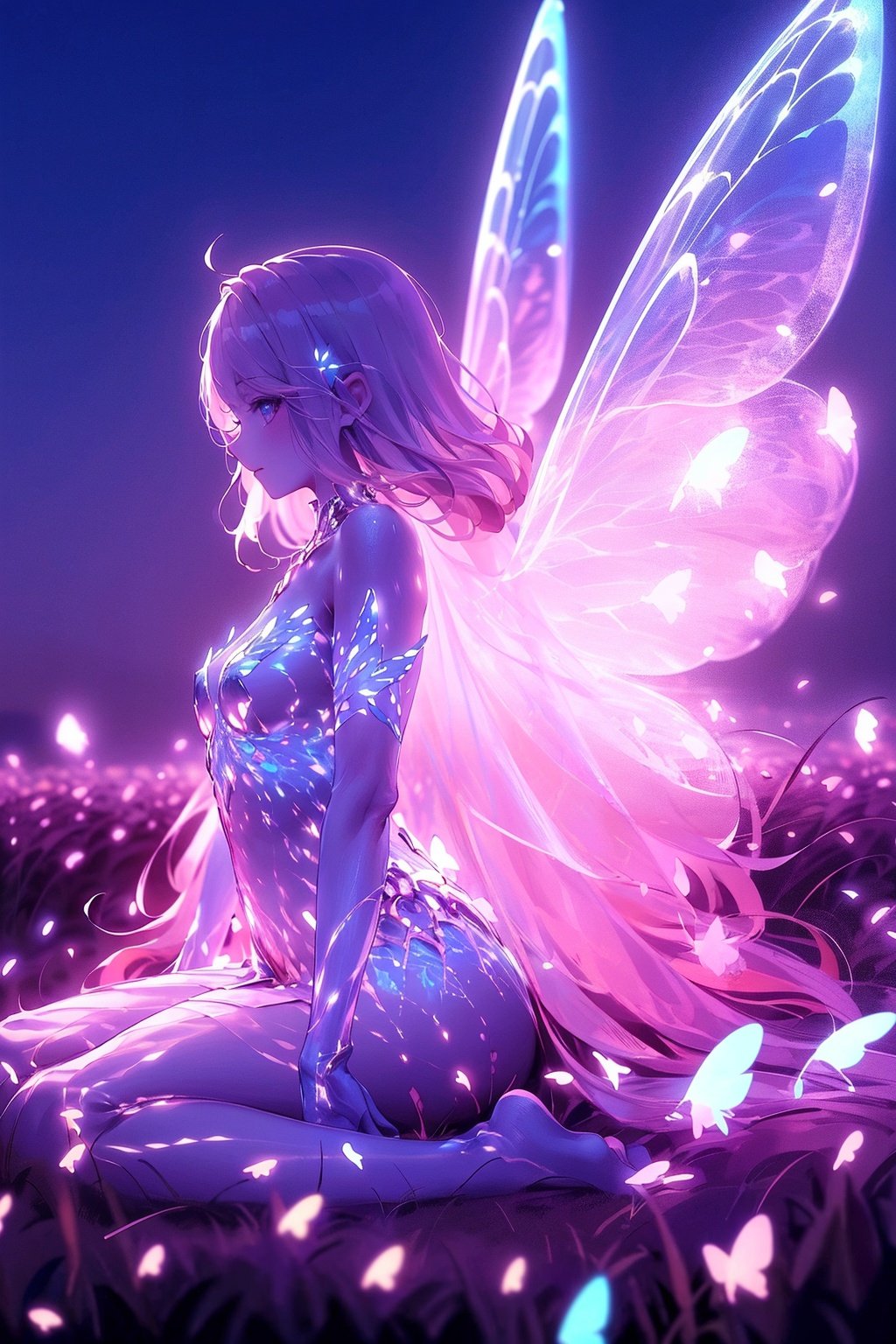  Best quality,8k,cg,
anime girl with glowing wings in a field of flowers, digital art by Yuumei, pixiv contest winner, fantasy art, big white glowing wings, astral fairy, neon wings, wings made of light, beautiful fairy, glowing butterflies, glowing angelic being, beautiful fairies, fairies have wings, ethereal wings, beautiful digital art, beautiful digital artwork, neon light and fantasy