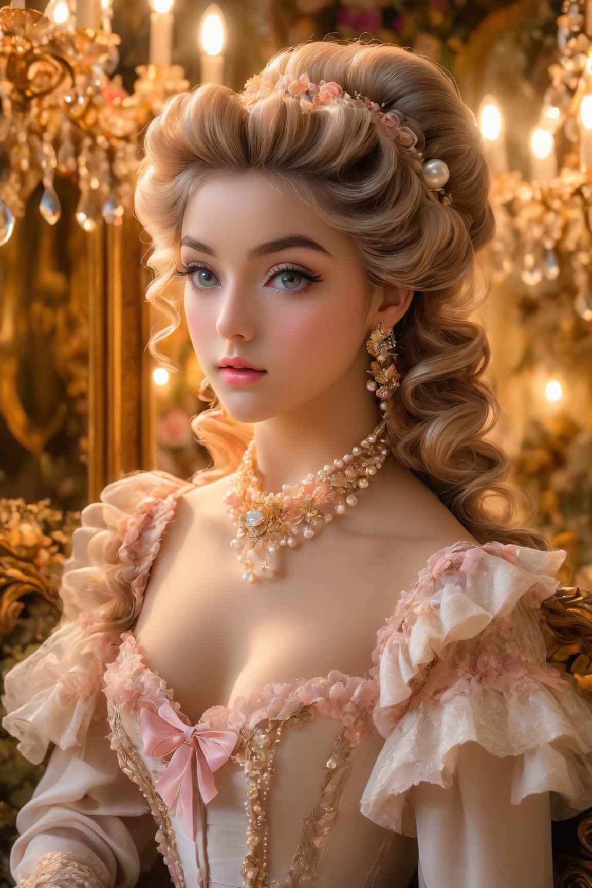 (best quality,4k,8k,highres,masterpiece:1.2),ultra-detailed,(realistic,photorealistic,photo-realistic:1.37),anime artwork,rococo,annoyed girl,beautiful detailed eyes,beautiful detailed lips,extremely detailed eyes and face,long eyelashes,neon glowing hair,neon light,flamboyant,pastel colors,curved lines,elaborate detail,flowing dress,frilly collar,pearls and lace,golden jewelry,ornate accessories,polished floor,sparkling chandelier,romantic atmosphere,vibrant background,gentle breeze,pensive expression,dramatic pose,sultry gaze,blushing cheeks,soft, dreamy lighting,whimsical floral patterns,elegance and grace,baroque furniture,intimate setting,artistic flair,enchanted garden scenery.