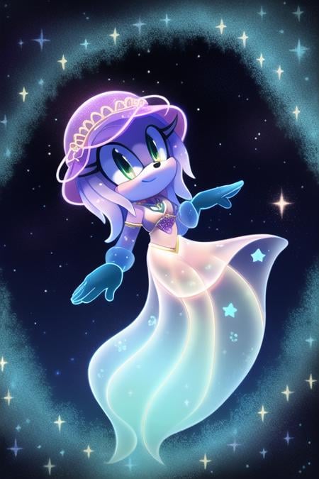 jellyfish mobian, floating, ghostly, stars, spatial, celestial bodies