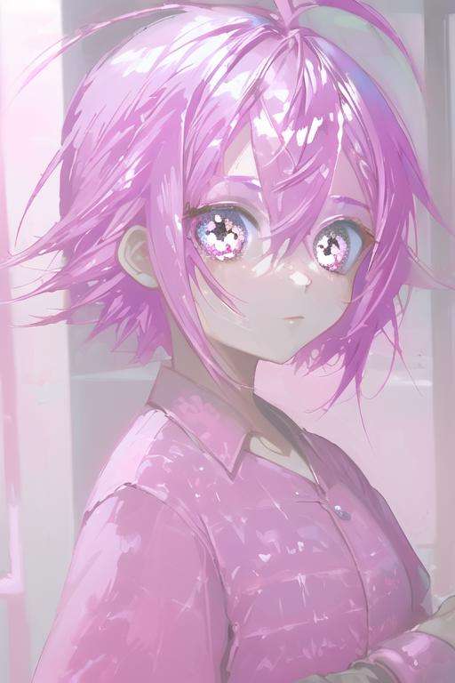 1girl,<lora:diamonds_style_v4_32_PALETTE:1.2>,d_style,pink hair,