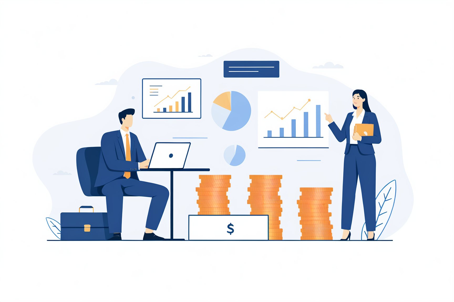 Business finance flat design illustration