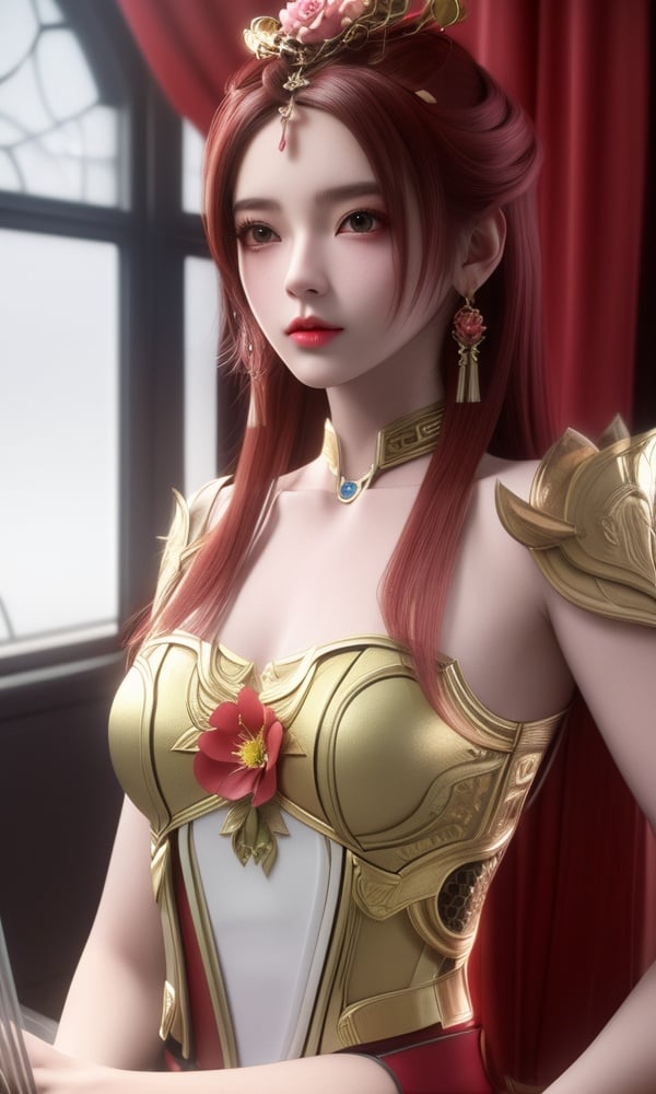 (,1girl, ,best quality, )<lora:DA_曼珠沙华-完美世界:0.8>,, ,masterpiece, fantasy, realistic,science fiction,mole, ultra realistic 8k cg, ,tamari \(flawless\),  medium breasts  ,peony \(flower\),       (()), (),