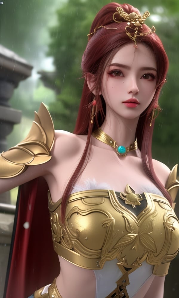 (,1girl, ,best quality, )<lora:DA_曼珠沙华-完美世界:0.8>,, ,masterpiece, fantasy, realistic,science fiction,mole, ultra realistic 8k cg, ,tamari \(flawless\),  medium breasts  ,eyelashes,magic,hydrokinesis,sweat, wet, rain, ,       (()), (),