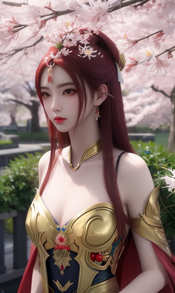 (,1girl, ,best quality, )<lora:DA_曼珠沙华-完美世界:0.7>,, ,masterpiece, fantasy, realistic,science fiction,mole, ultra realistic 8k cg, ,tamari \(flawless\),  medium breasts  ,spider lily, lily \(flower\),cherry blossoms,plum blossoms, strawberry blossoms      (()), (),