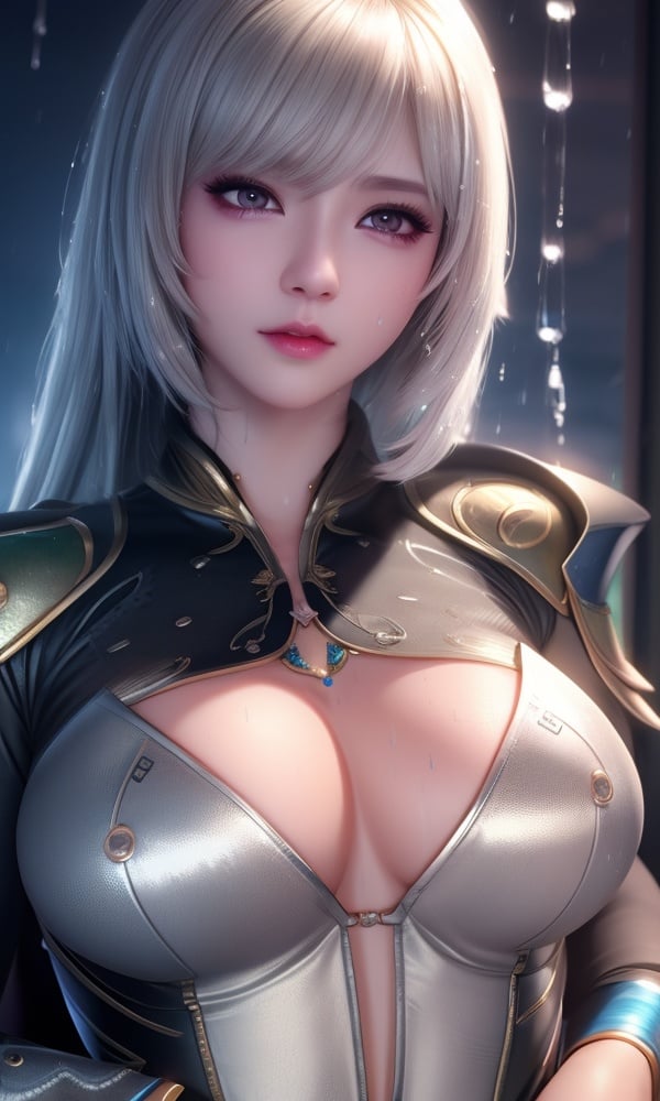 (,1girl, ,best quality, )<lora:DA_雪珂-斗罗大陆:0.8>,, ,masterpiece, fantasy, realistic,science fiction,mole, ultra realistic 8k cg, ,tamari \(flawless\),  medium breasts  ,eyelashes,magic,hydrokinesis,sweat, wet, rain, ,       (()),  (),