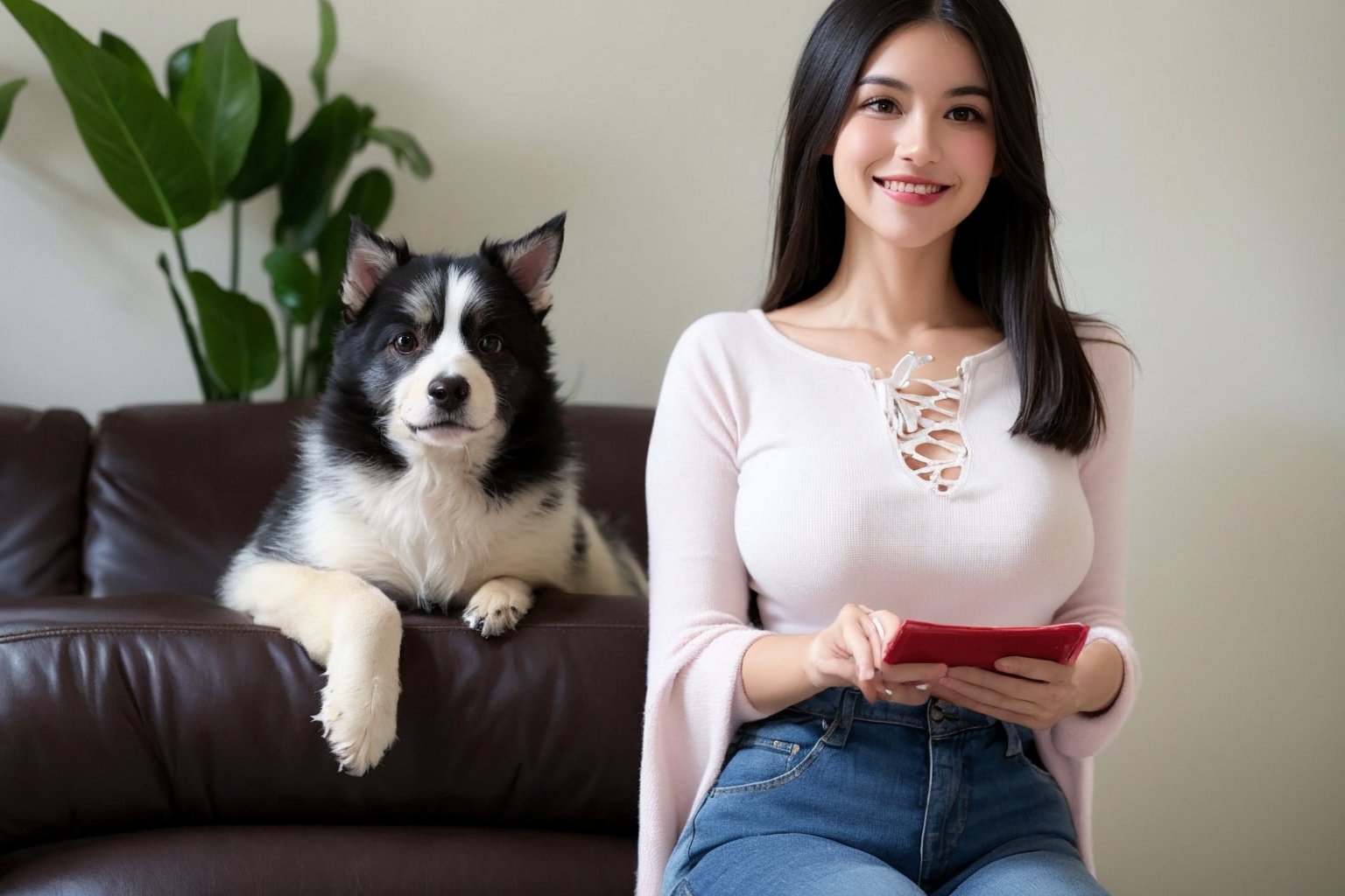 Cute puppy. Beautiful puppy. Adorable puppy. Portrait of a woman in a white dress, holding a book with delicate hands, expressing beauty and strength. Detailed portrait of an indigenous woman in cartoon style, with beautiful eyes, quick brushstrokes and vibrant colors. Cute puppy. Beautiful puppy. Masterpiece of a cute puppy, with red and white fur. Italian girl posing, detailed face, dark hair, athletic body, wearing red flannel and jeans. Soft hair, happy smile, cute Italian.