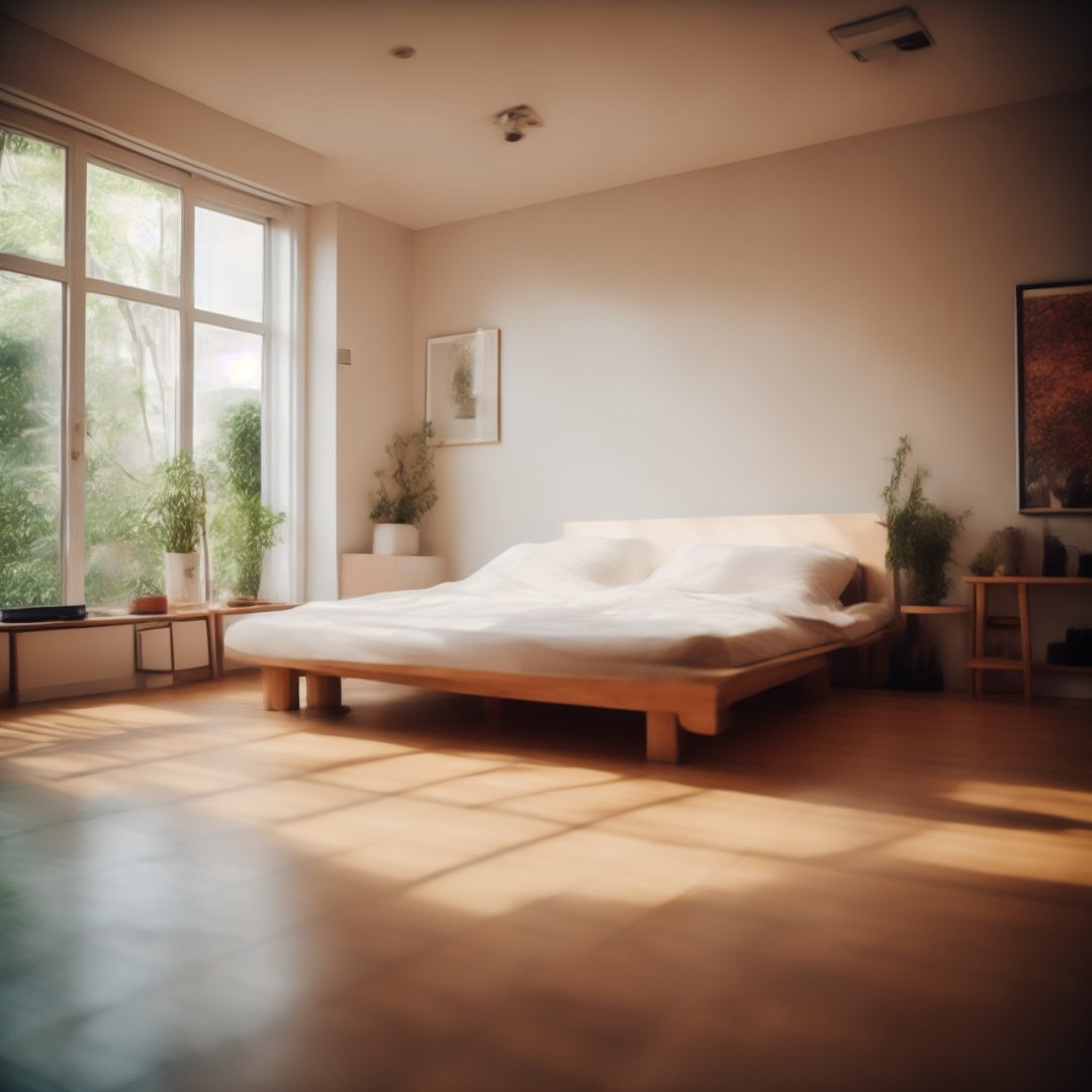 Morden,Bedroom,wooden floor,white,light color,tree,interior design