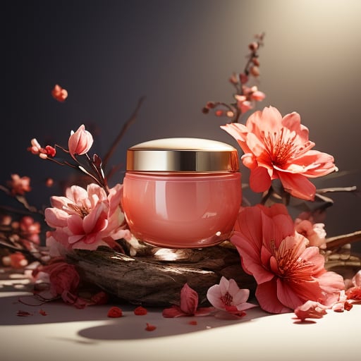 masterpiece, best quality, photography advertising of jar cosmetic, myphamhoahong photo, flower, (red flower:1.2), leaf, branch, petals, plant, gradient, garden, realistic, pink theme, scenery, shadow, still life <lora:myphamhoahong_final:1> <lora:epiNoiseoffset_v2:1> <lora:add_detail:0.8>
