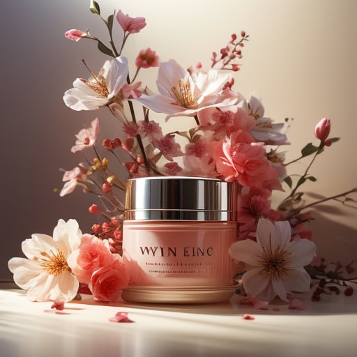 masterpiece, best quality, photo of lotion jar skin care products, myphamhoahong photo, flower, (white flower:1.2), leaf, branch, petals, plant, gradient, garden, realistic, pink theme, scenery, shadow, still life <lora:myphamhoahong_final:1> <lora:epiNoiseoffset_v2:1> <lora:add_detail:0.8>