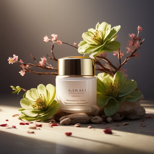 masterpiece, best quality, photography advertising of  jar lotion skin care products, myphamhoahong photo, flower, (green flower:1.2), leaf, branch, petals, plant, gradient, garden, realistic, cold theme, scenery, shadow, still life <lora:myphamhoahong_final:1> <lora:epiNoiseoffset_v2:1> <lora:add_detail:0.8>