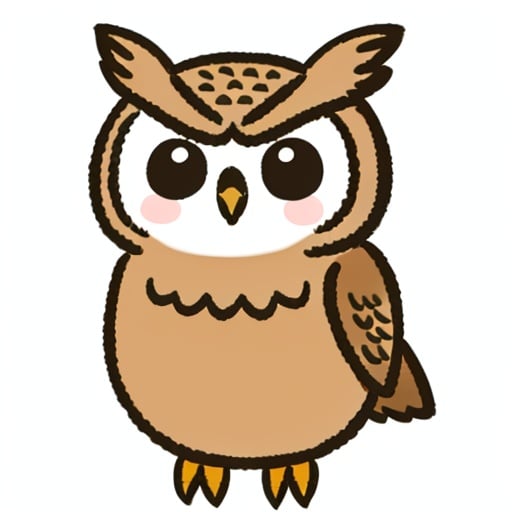 <lora:cutehead_v1:0.8> cutehead, simple background, solo, owl,