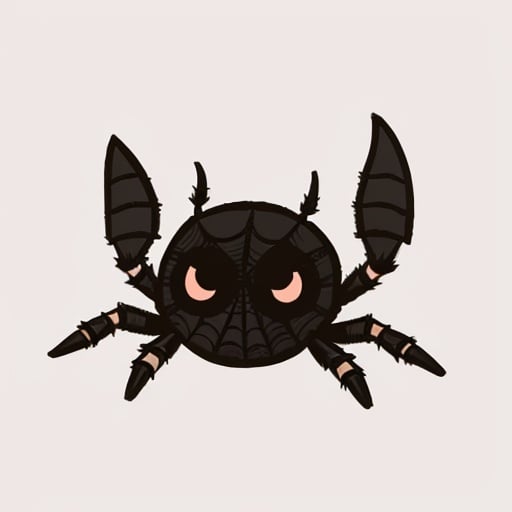 <lora:cutehead_v1:0.6> cutehead, simple background, solo, cute, chibi, fullbody, spider,