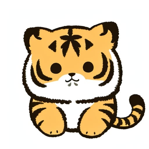 <lora:cutehead_v1:0.8> cutehead, simple background, solo, cute, chibi, tiger,