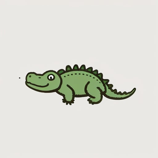 <lora:cutehead_v1:0.6> cutehead, simple background, solo, cute, chibi, fullbody, alligator