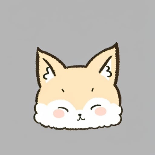 <lora:cutehead_v1:0.8> cutehead, simple background, solo, a fox,