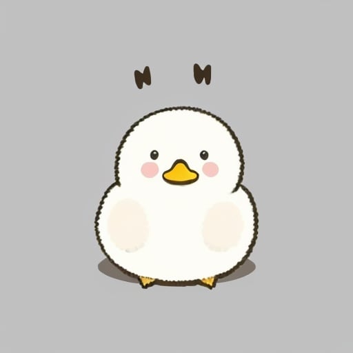 <lora:cutehead_v1:0.6> cutehead, simple background, solo, cute, chibi, fullbody, duck,