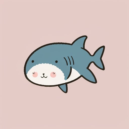 <lora:cutehead_v1:0.6> cutehead, simple background, solo, cute, chibi, fullbody, shark,