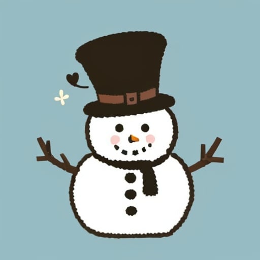 <lora:cutehead_v1:0.7> cutehead, simple background, solo, cute, snowman