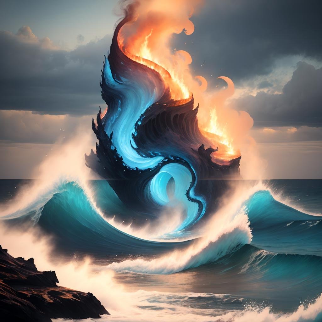 a burning ocean, <lora:F1ame-000004:0.8>