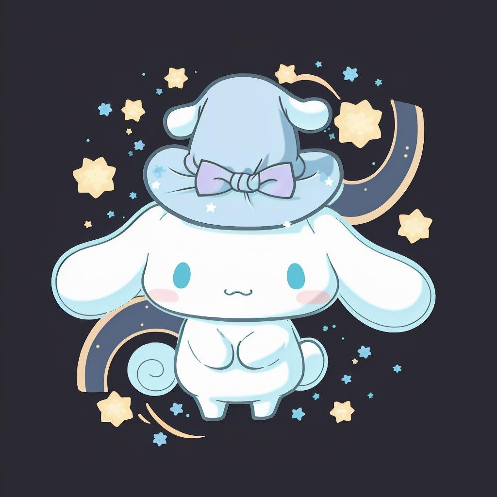 cinnamoroll, wizard hat, magical wear, galaxy, sky, star, colorful, Leonardo Style, illustration,vector art, <lora:cinnamoroll_v1:0.9>