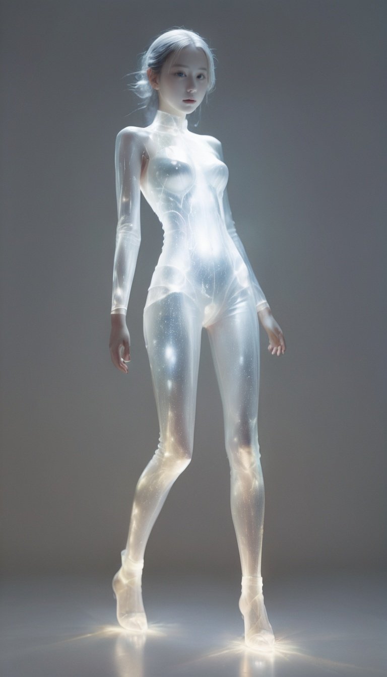 <lora:xl-shanbailing-光纹Guangwen-000002:0.8>,bailing_light element,translucent luminous body,a girl made of light,