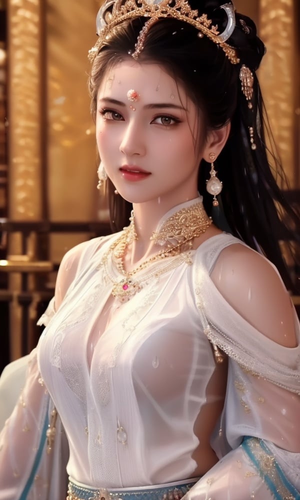 (,1girl, ,best quality, )<lora:DA-国风-隋唐遗风:0.8>,, ,ultra realistic 8k cg, flawless,  tamari \(flawless\), professional artwork, famous artwork, cinematic lighting, cinematic bloom, perfect face, beautiful face, fantasy, dreamlike, unreal, science fiction,  luxury, jewelry, diamond, pearl, gem, sapphire, ruby, emerald, intricate detail, delicate pattern, charming, alluring, seductive, erotic, enchanting, hair ornament, necklace, earrings, bracelet, armlet,halo,masterpiece, fantasy, realistic,science fiction,mole, ultra realistic 8k cg, ,tamari \(flawless\),  medium breasts,cherry blossoms,wet clothes,lace, lace trim,   lace-trimmed legwear,(((Best quality, masterpiece, ultra high res, (photorealistic:1.4), raw photo, 1girl, wet clothes, rain, sweat, ,wet, )))   ((upper body,)), (),