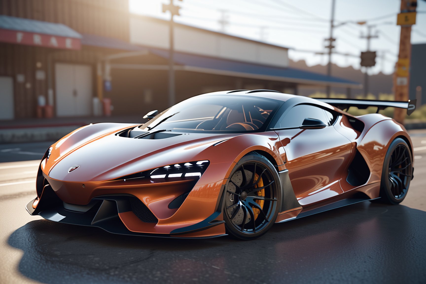 A new concept for a supercar, artstation, 4k, high resolution, octane render, unreal engine 5, trending on ArtStation, award-winning, dramatic lighting, intricate, 8k highly professionally detailed, HDR, CGsociety, smooth, sharp focus, illustration, Unreal Engine 5, Octane render, cinematic light, dynamic volumetric lighting,