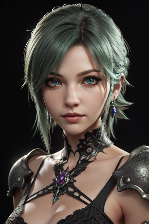 final fantasy 3d render, 1girl, terra branford, final fantasy VI, upperbody, green hair, (masterpiece, best quality, high quality,intricate details, perfect eyes, detailed eyes:1.2)