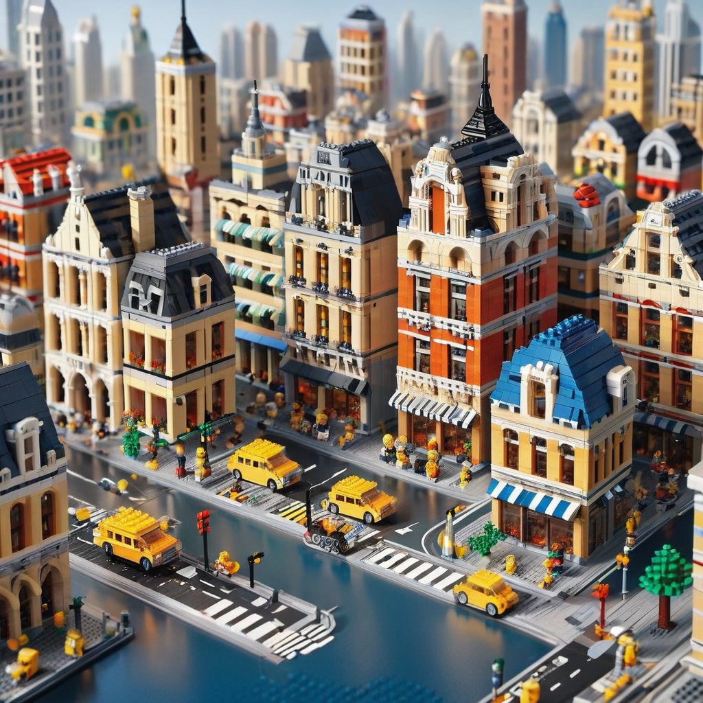 a city, lego,