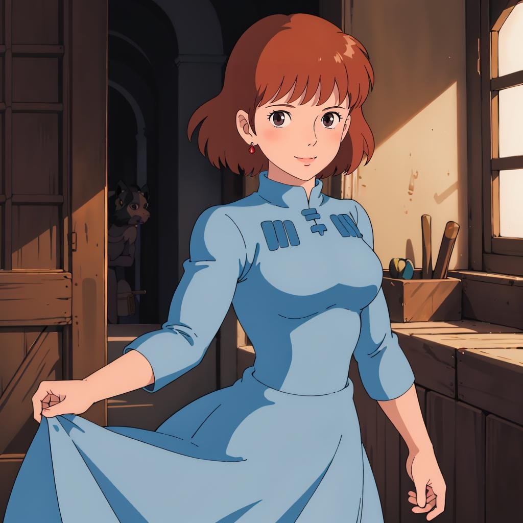 <lora:Nausicaa001:0.7>,Nausicaa,1girl,looking at viewer,smile,dress,