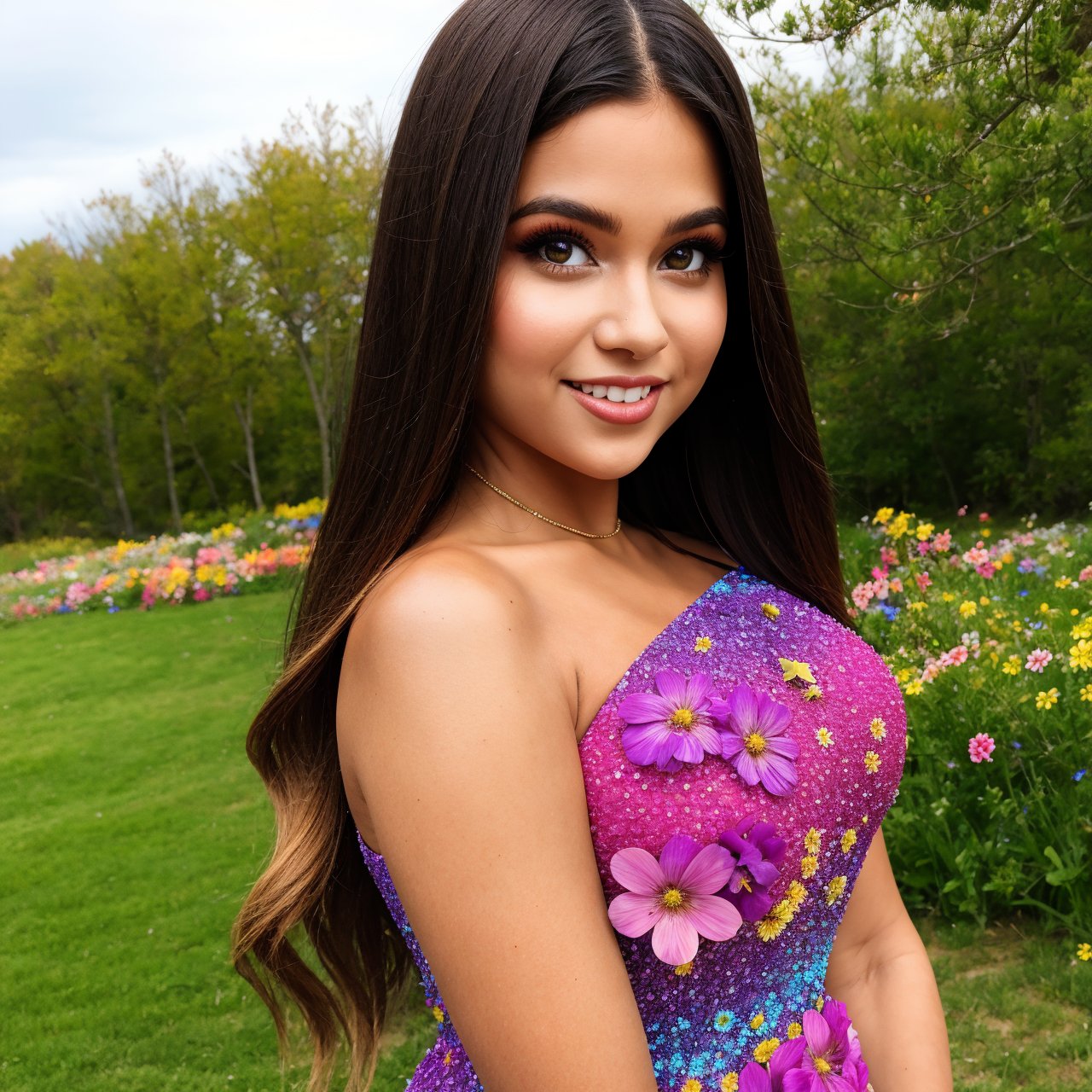 masterpice, (best quality), ((best detailed)), depth of field, a beautiful girl, beautiful face, nature, spirit, blossom, colorful landscape, flowers, butterflys, glowing dress, elements,girl