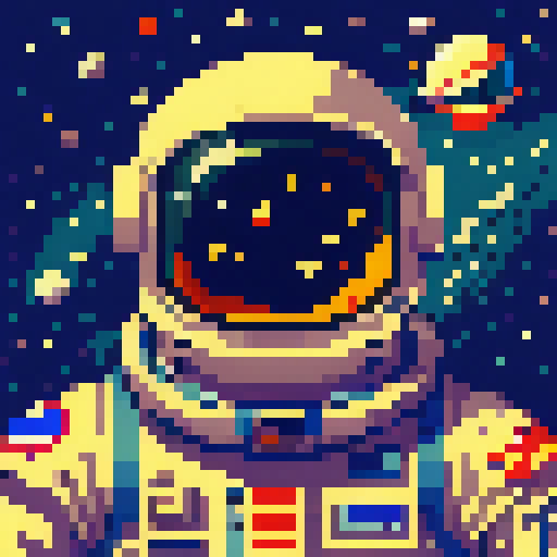 A astronaut on space, pixel art, PixArFK,<lora:PixArFK6415PasWithoutTE:1>