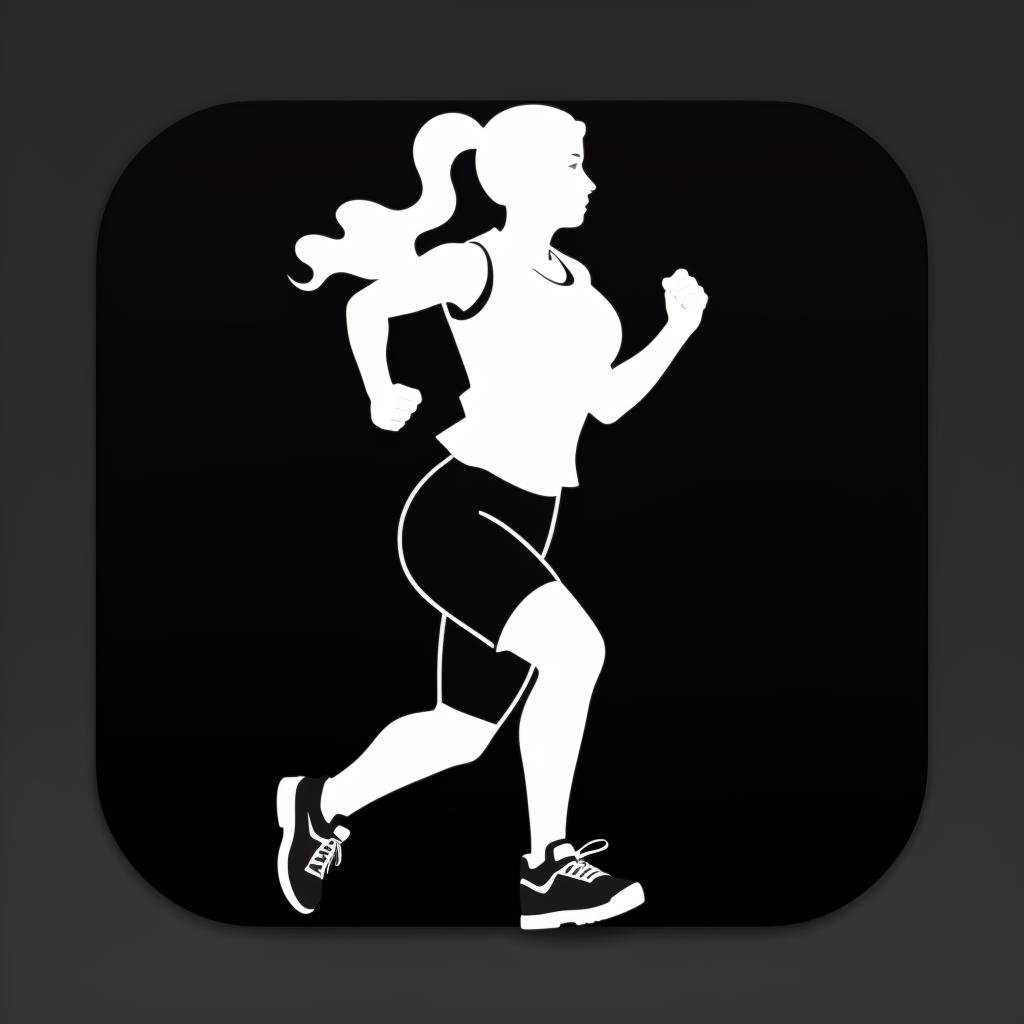 A woman running, gym app, icons, ios icon app, icons app,<lora:icons15Config4WithoutTE:1>