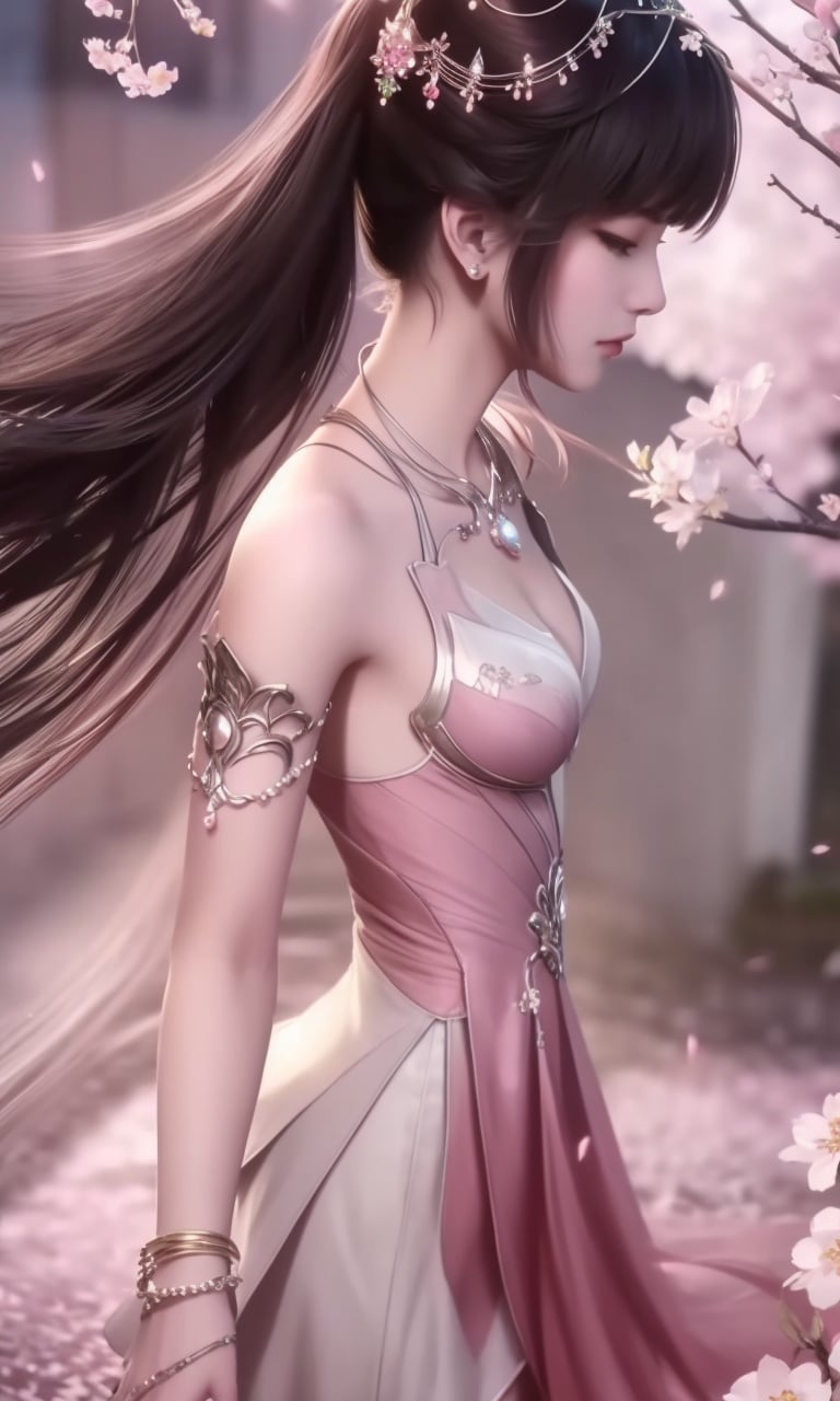 (,1girl, pov,best quality,masterpiece,  ) , ((,cherry_blossoms,  ,  , )) <lora:DA_XiaoWuTaoLiZiNian:0.6>ultra realistic 8k cg, flawless, clean, masterpiece, professional artwork, famous artwork, cinematic lighting, cinematic bloom, perfect face, beautiful face, fantasy, dreamlike, unreal, science fiction, luxury, jewelry, diamond, gold, pearl, gem, sapphire, ruby, emerald, intricate detail, delicate pattern, charming, alluring, seductive, erotic, enchanting, hair ornament, necklace, earrings, bracelet, armlet,halo,autumn leaves, 