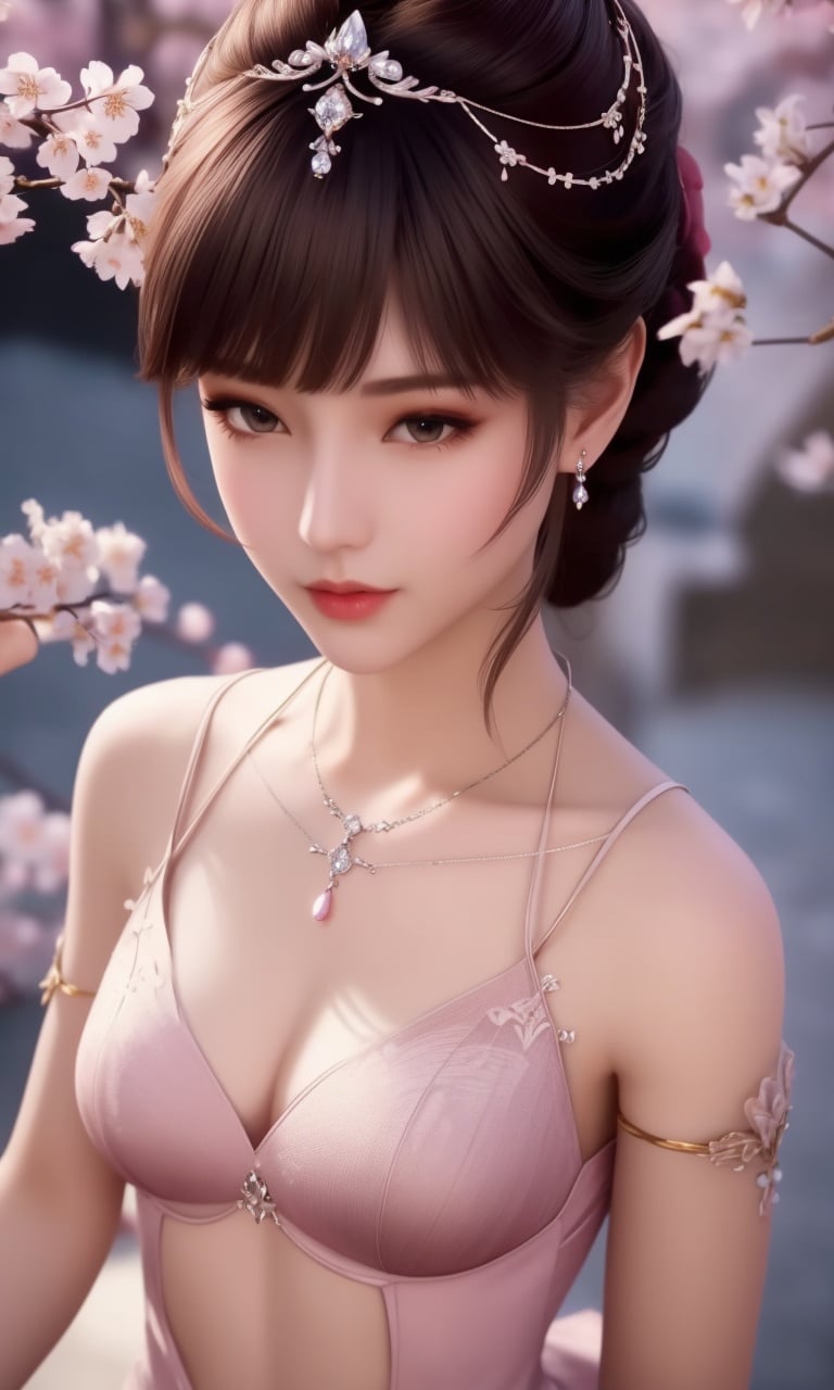 (,1girl, pov,best quality,masterpiece,  ) , ((cherry blossoms,,  ))  <lora:DA_XiaoWuTaoLiZiNianV2:0.8>ultra realistic 8k cg, flawless, clean, masterpiece, professional artwork, famous artwork, cinematic lighting, cinematic bloom, perfect face, beautiful face, fantasy, dreamlike, unreal, science fiction, luxury, jewelry, diamond, gold, pearl, gem, sapphire, ruby, emerald, intricate detail, delicate pattern, charming, alluring, seductive, erotic, enchanting, hair ornament, necklace, earrings, bracelet, armlet,halo,autumn leaves,  