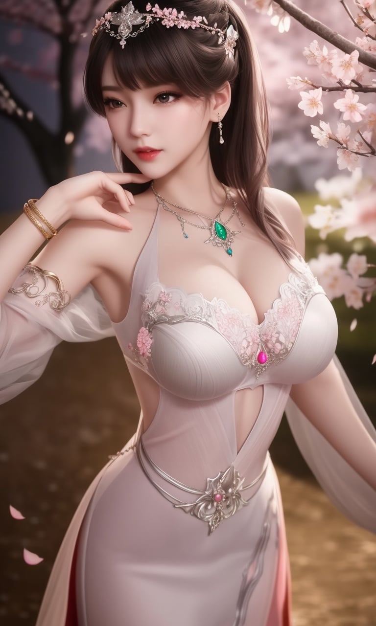 (,1girl, pov,best quality,masterpiece,  ) , ((cherry blossoms,,  ))  <lora:DA_XiaoWuTaoLiZiNianV2:0.8>ultra realistic 8k cg, flawless, clean, masterpiece, professional artwork, famous artwork, cinematic lighting, cinematic bloom, perfect face, beautiful face, fantasy, dreamlike, unreal, science fiction, luxury, jewelry, diamond, gold, pearl, gem, sapphire, ruby, emerald, intricate detail, delicate pattern, charming, alluring, seductive, erotic, enchanting, hair ornament, necklace, earrings, bracelet, armlet,halo,autumn leaves,  