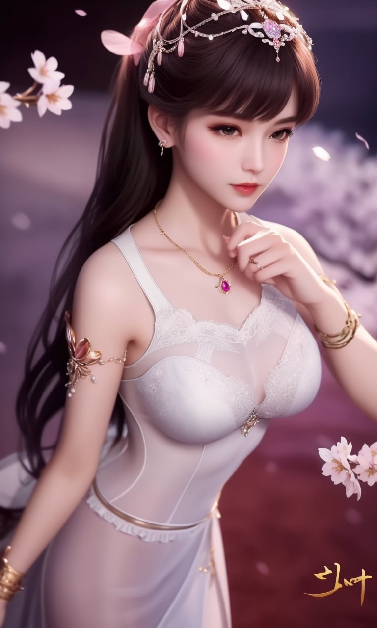 (,1girl, pov,best quality,masterpiece,  ) , ((cherry blossoms,,  ))  <lora:DA_XiaoWuTaoLiZiNianV2:0.8>ultra realistic 8k cg, flawless, clean, masterpiece, professional artwork, famous artwork, cinematic lighting, cinematic bloom, perfect face, beautiful face, fantasy, dreamlike, unreal, science fiction, luxury, jewelry, diamond, gold, pearl, gem, sapphire, ruby, emerald, intricate detail, delicate pattern, charming, alluring, seductive, erotic, enchanting, hair ornament, necklace, earrings, bracelet, armlet,halo,autumn leaves,  